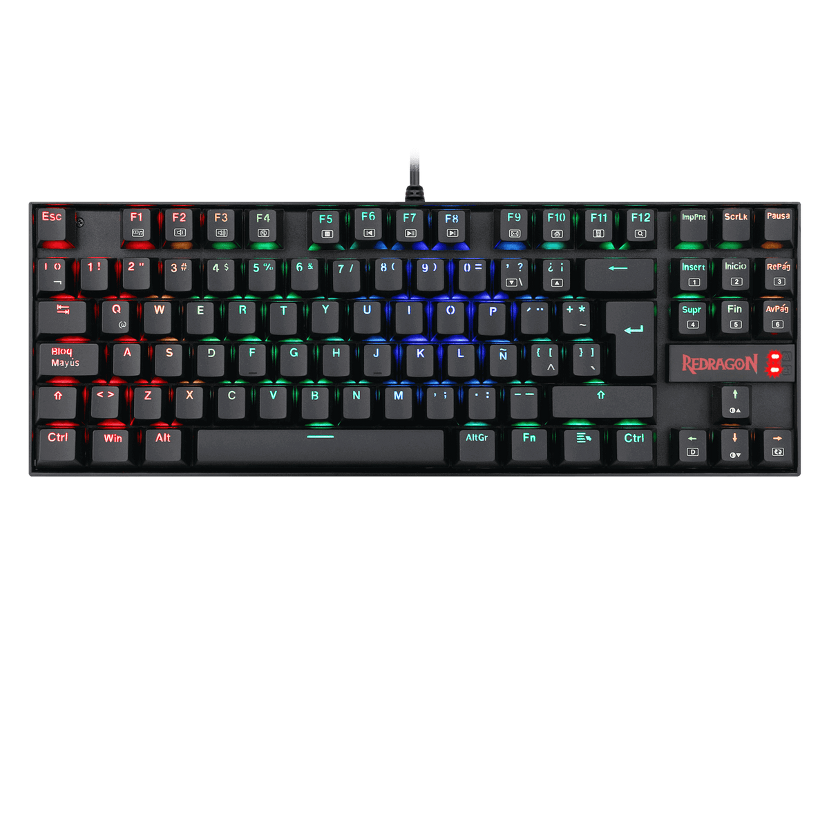 TECLADO Redragon KUMARA BLACK, Spanish RED SWITCH K552RGB