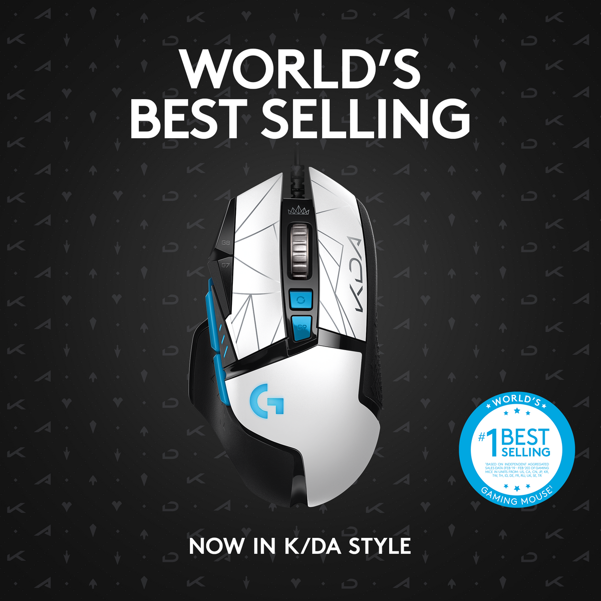 MOUSE LOGITECH G502 HERO K/DA ED 25K DPI RGB WHITE/BLACK