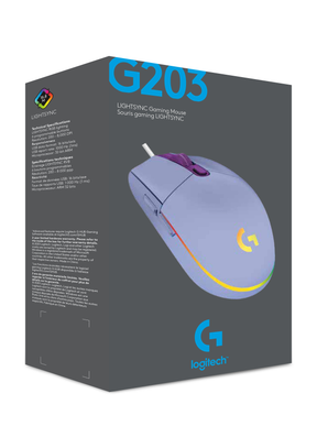 MOUSE Logitech G203 LIGHTSYNC OPTICAL RGB LILA