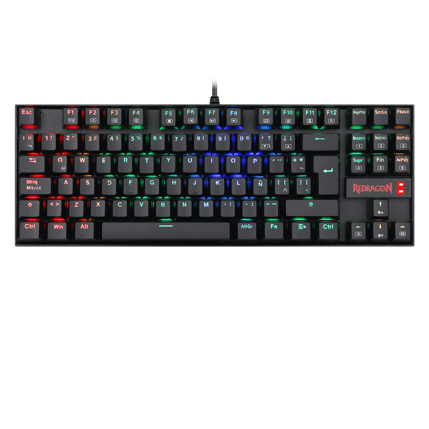 TECLADO Redragon KUMARA BLACK, Spanish RED SWITCH K552RGB