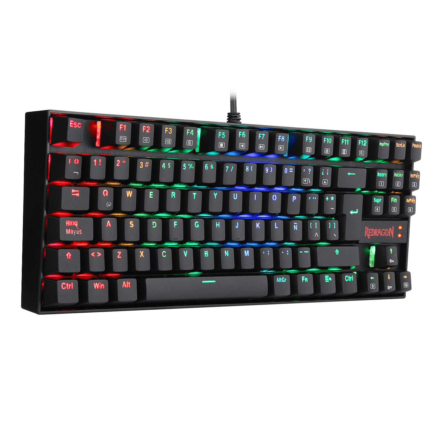 TECLADO Redragon KUMARA BLACK, Spanish RED SWITCH K552RGB