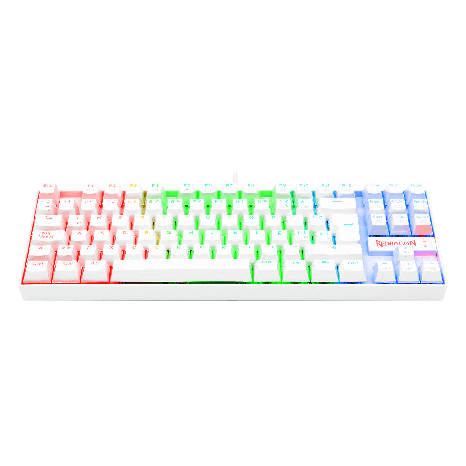 TECLADO Redragon KUMARA WHITE, Spanish RED SWITCH K552W-RGB